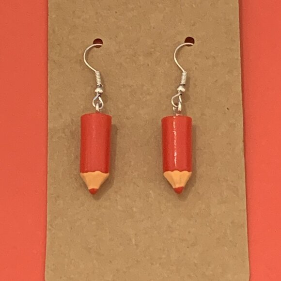 Pencil Earring, Teacher Earring, Teacher Appreciation Gift, School Earring, Art - Picture 2 of 4